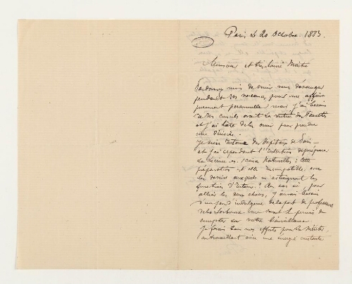 Correspondance de Raoul Brumon et Henri de Lacaze-Duthiers