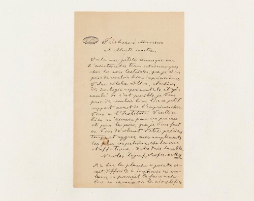 Correspondance de Nicolas Zograt et Henri de Lacaze-Duthiers