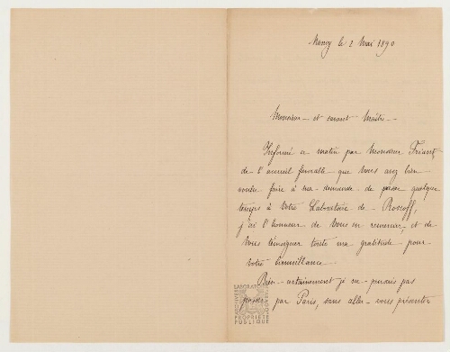 Correspondance de Geoffroy Hecht et Henri de Lacaze-Duthiers