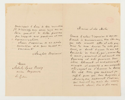 Correspondance d'Anatole Bogdanov et Henri de Lacaze-Duthiers