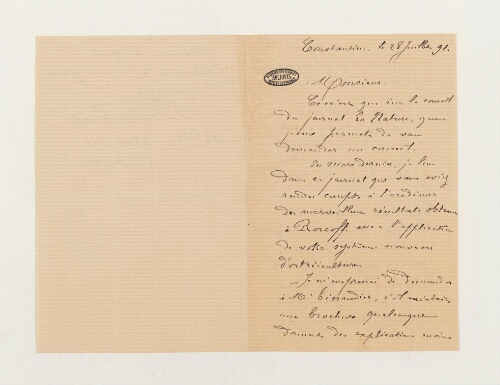 Correspondance de Gollembiowski et Henri de Lacaze-Duthiers