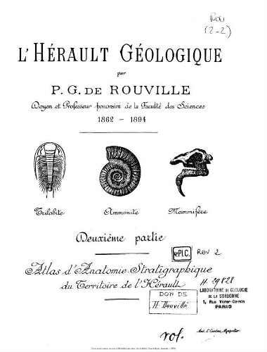 L' Hérault géologique. Deuxième partie : atlas d'anatomie stratigraphique du territoire de l'Hérault. Deuxième section anatomie stratigraphique régionale