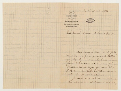 Correspondance de Joseph Héribaud et Henri de Lacaze-Duthiers