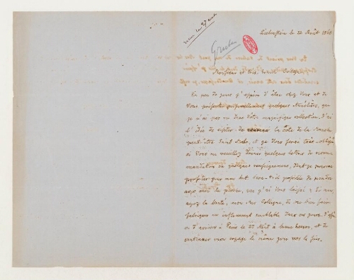 Correspondance d'Édouard Grube et Henri de Lacaze-Duthiers