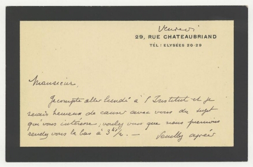 Correspondance du Prince Louis de Broglie à Robert de Montessus de Ballore