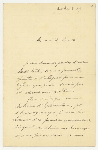 Correspondance de l'Abbé Garéneaux à Robert de Montessus de Ballore