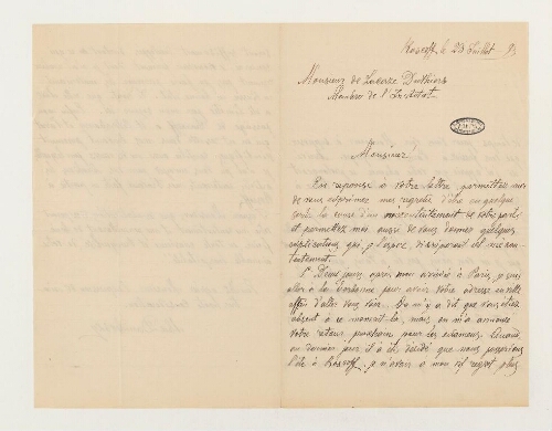 Correspondance d'Alexandre Danilewsky et Henri de Lacaze-Duthiers