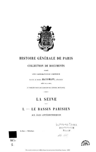 La Seine, tome 1 : Le bassin parisien aux âges antéhistoriques : planches de paléontologie