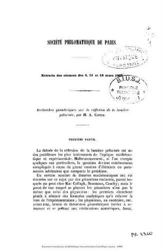 Recueil des travaux et discours d'A. Cornu parus de 1863 à 1904 dans des publications françaises et étrangères. Volume 4