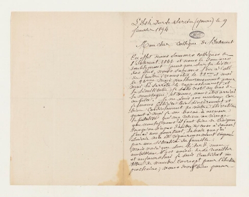 Correspondance de C. Viard et Henri de Lacaze-Duthiers