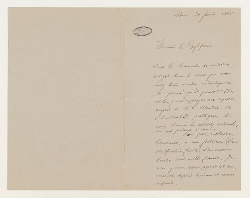 Correspondance de L. Faurot et Henri de Lacaze-Duthiers