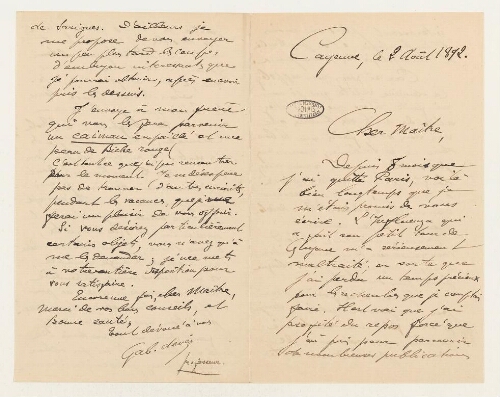 Correspondance de Gabriel Devez et Henri de Lacaze-Duthiers