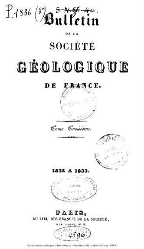 Bulletin de la Société géologique de France, Tome 03