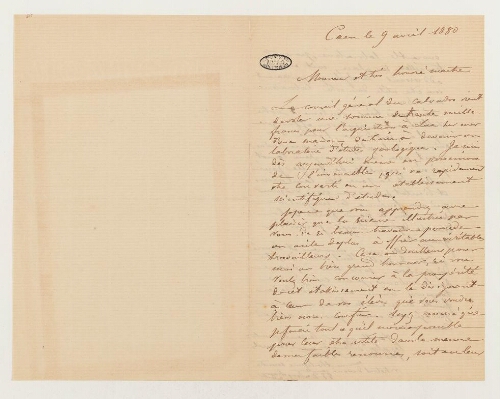 Correspondance d'Eugène Eudes-Deslongchamps et Henri de Lacaze-Duthiers