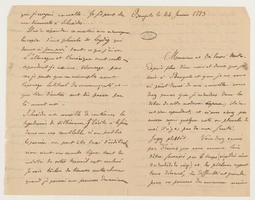Correspondance de Philippe François et Henri de Lacaze-Duthiers