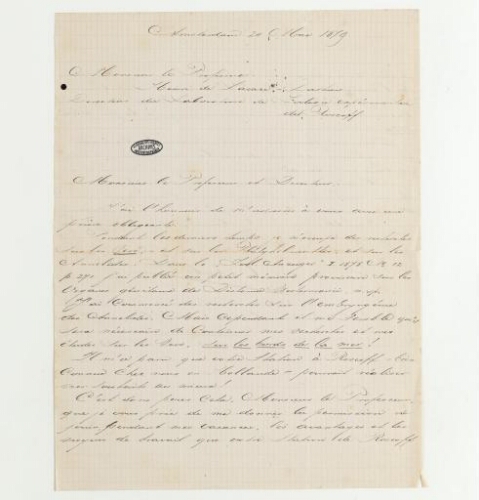 Correspondance de Coenraad Kerbert et Henri de Lacaze-Duthiers