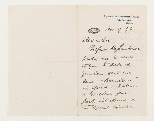 Correspondance de W. B. Benbam et Henri de Lacaze-Duthiers