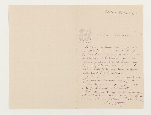 Correspondance d'Edmond Bouty et Henri de Lacaze-Duthiers