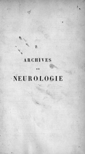 Archives de neurologie [Tome 04, n° 10-12] : revue mensuelle des maladies nerveuses et mentales