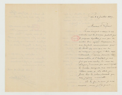 Correspondance d'Augustin Letellier et Henri de Lacaze-Duthiers