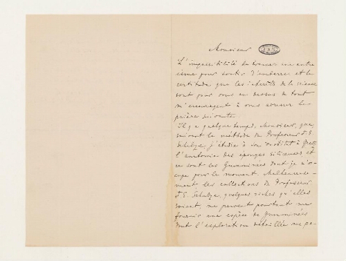 Correspondance de Nikolai Nikolaevich Poléjaeff et Henri de Lacaze-Duthiers