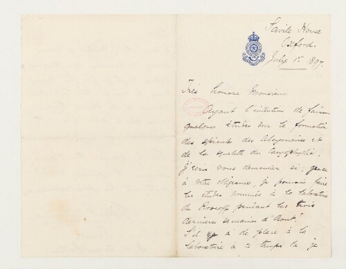 Correspondance de Gilbert Charles Bourne et Henri de Lacaze-Duthiers