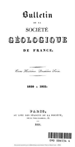 Bulletin de la Société géologique de France, 2ème série, tome 08