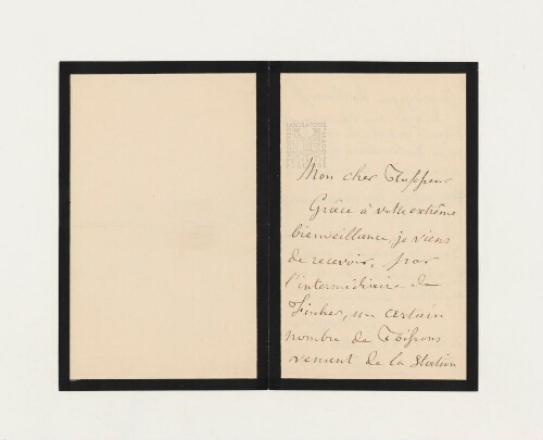 Correspondance d'E. Moreau et Henri de Lacaze-Duthiers