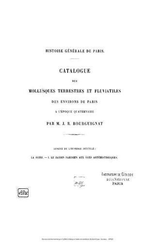 La Seine, tome 1 : Le bassin parisien aux âges antéhistoriques : planches de géologie et de conchyliologie