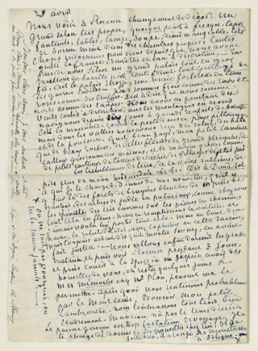 Lettre du 28 avril 1855 de George Sand à Eugène Lambert