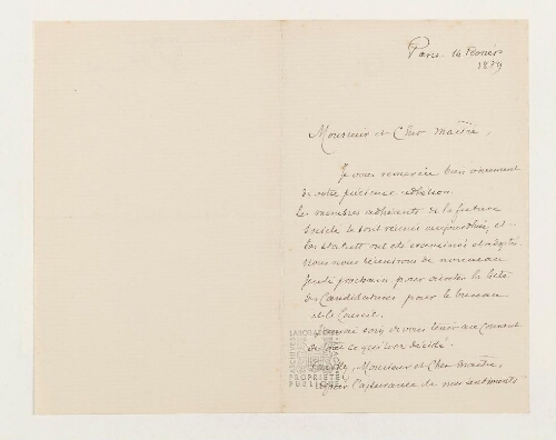 Correspondance de Paul Brocchi et Henri de Lacaze-Duthiers