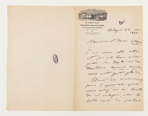 Correspondance de Giovanni Capellini et Henri de Lacaze-Duthiers