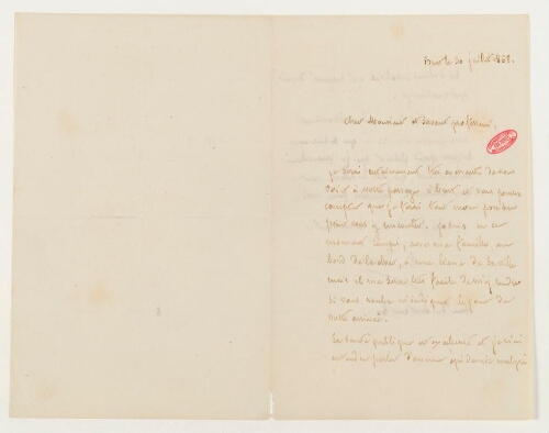 Correspondance d'Eugène Hesse et Henri de Lacaze-Duthiers