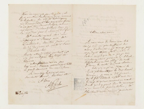 Correspondance d'Alfred Riche et Henri de Lacaze-Duthiers