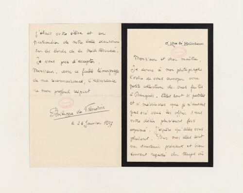 Correspondance de Philippe de Vilmorin et Henri de Lacaze-Duthiers