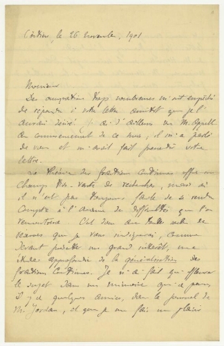 Correspondance d'Henri Padé à Robert de Montessus de Ballore