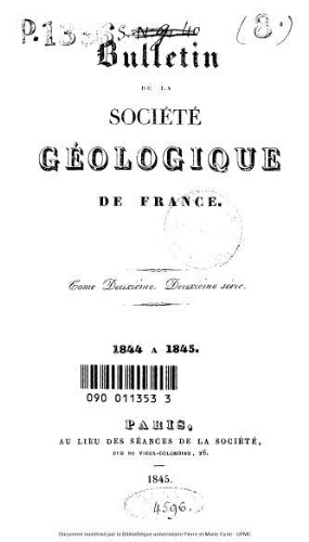 Bulletin de la Société géologique de France, 2ème série, tome 02
