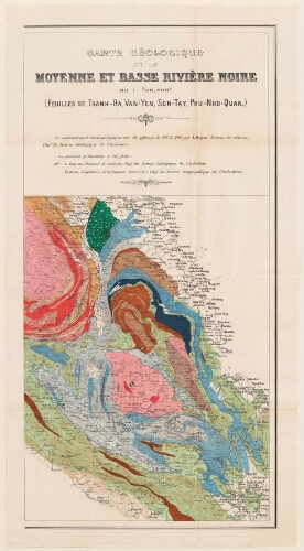Étude des plissements et des zones d'écrasement de la moyenne et de la basse Rivière Noire – Carte et planche