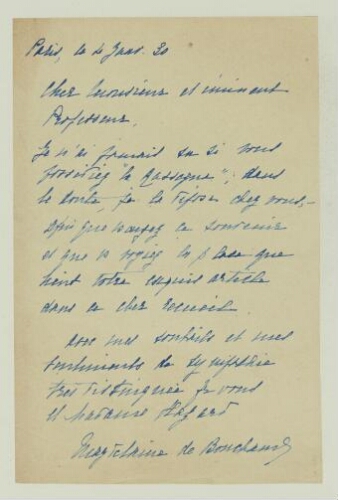 Correspondance reçue par Paul Hazard en 1930
