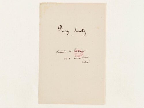 Correspondance de Ray society et Henri de Lacaze-Duthiers