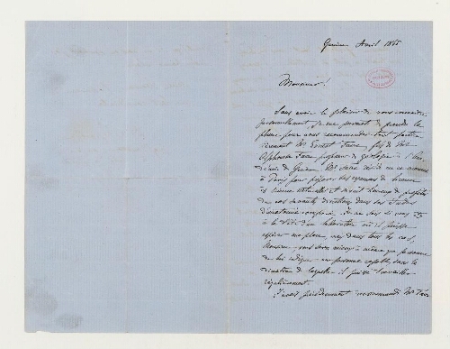 Correspondance d'Édouard Claparède et Henri de Lacaze-Duthiers