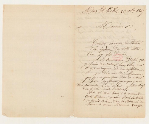 Correspondance de Barthélémy Onetto et Henri de Lacaze-Duthiers