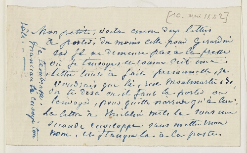 Lettre du 10  mai 1852 de George Sand à Eugène Lambert
