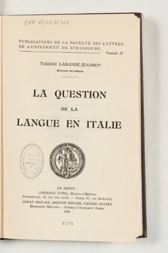 La question de la langue en Italie