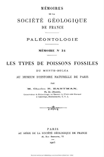 Les types de poissons fossiles du Monte-Bolca au Museum d'histoire naturelle de Paris