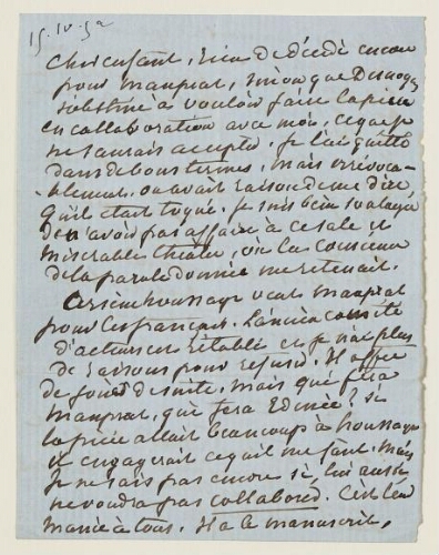 Lettre du 15 octobre 1852 de George Sand à Eugène Lambert