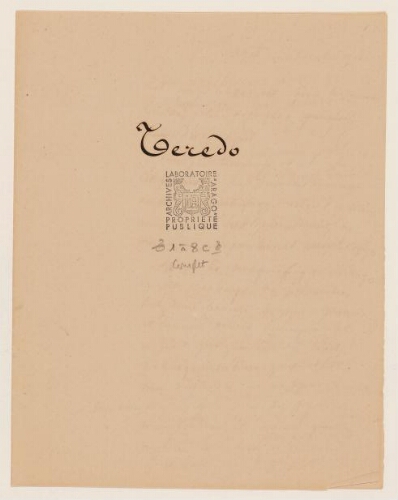 Étude du Taret (Teredo navalis) : manuscrit.