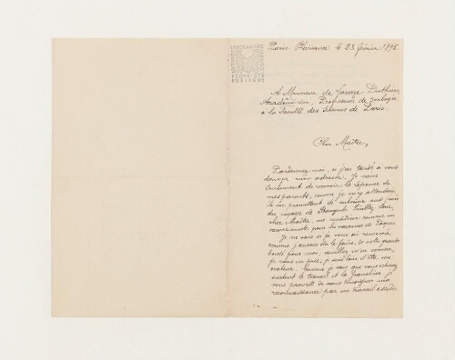 Correspondance de Louis Vallé et Henri de Lacaze-Duthiers