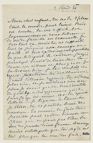 Lettre du 2 février 1854 de George Sand à Eugène Lambert