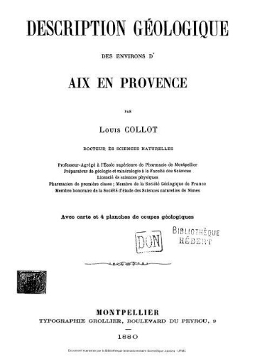 Description géologique des environs d'Aix-en-Provence